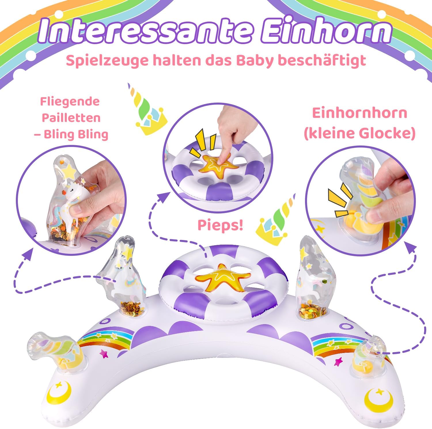 Detalle 2 de ACELIFE Baby Pool Float with Canopy UPF50+ for 6–36 Months
