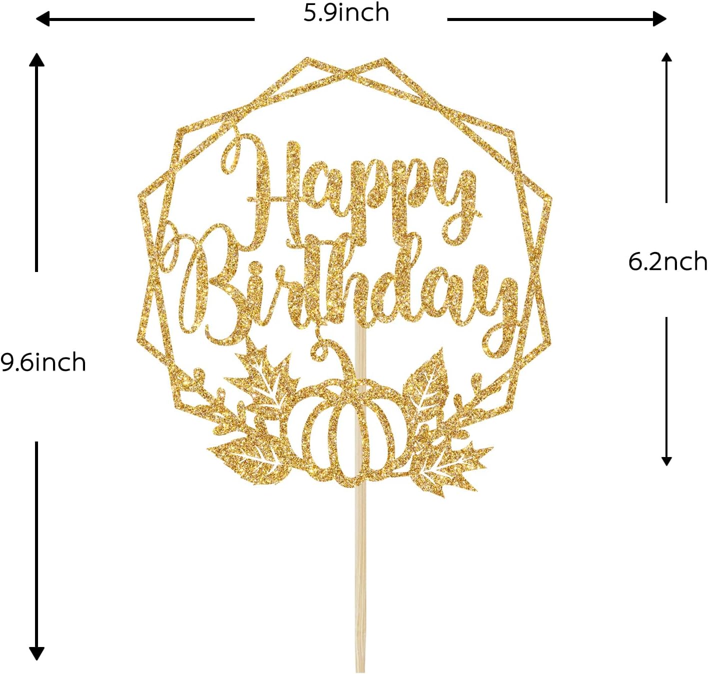 Thumbnail 6 de Pumpkin Birthday Cake Topper, 5.9-Inch Sticks