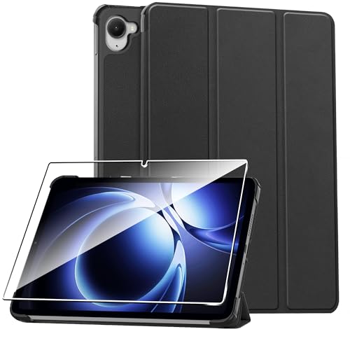 Detalle de Rojeuinn Coque et Étui Intelligent en Cuir pour Xiaomi Pad Mini 8.8" 2025 – Noir (Protection Écran Verre Trempé + Support)