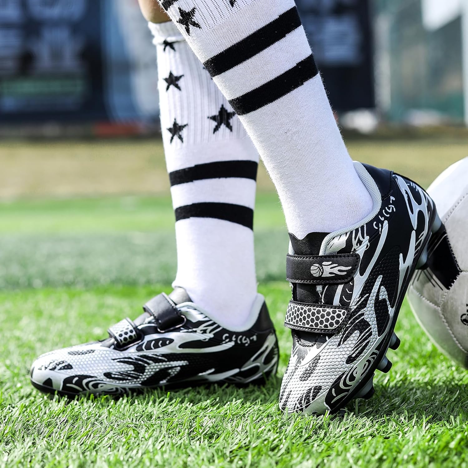 Thumbnail 2 de Unitysow Fußballschuhe Jungen/Mädchen – Outdoor-Schuhe, EU 31, Schwarz