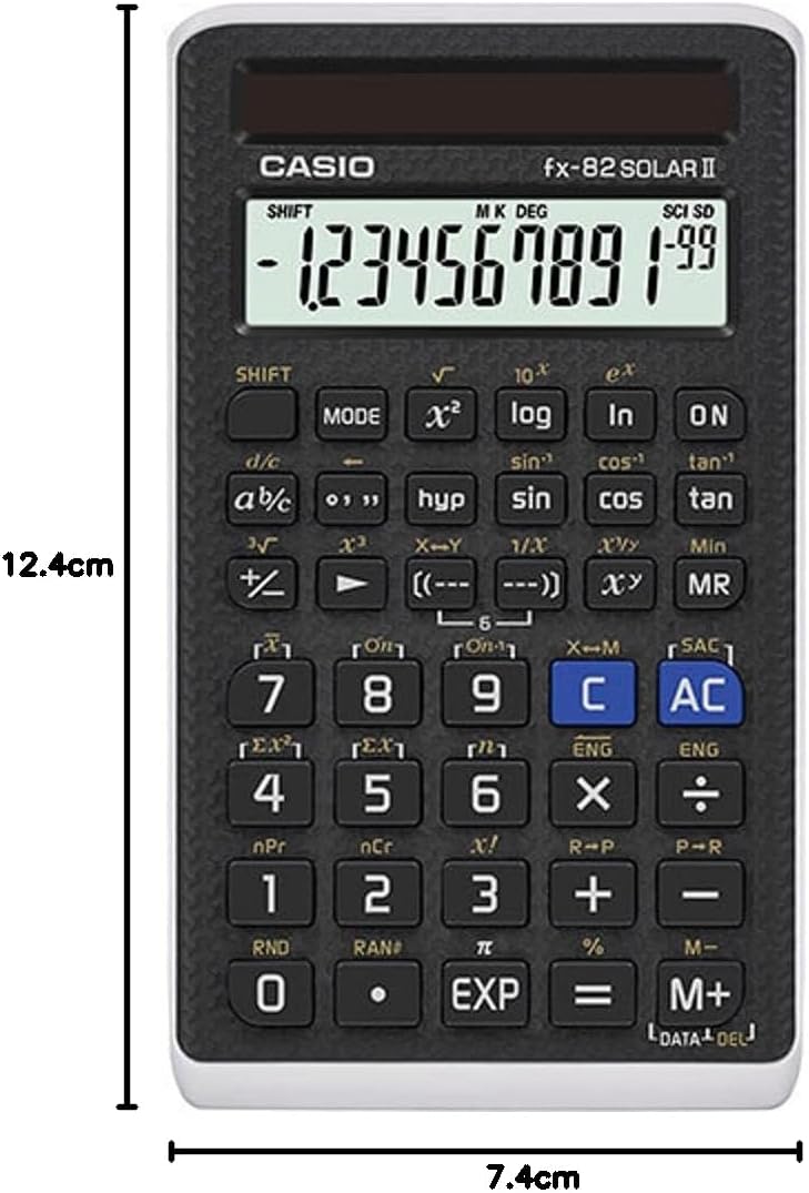 Thumbnail 2 de Casio FX-82SOLARII Schulrechner Schwarz mit 12-stelliger Anzeige und Solar (Hardcase)