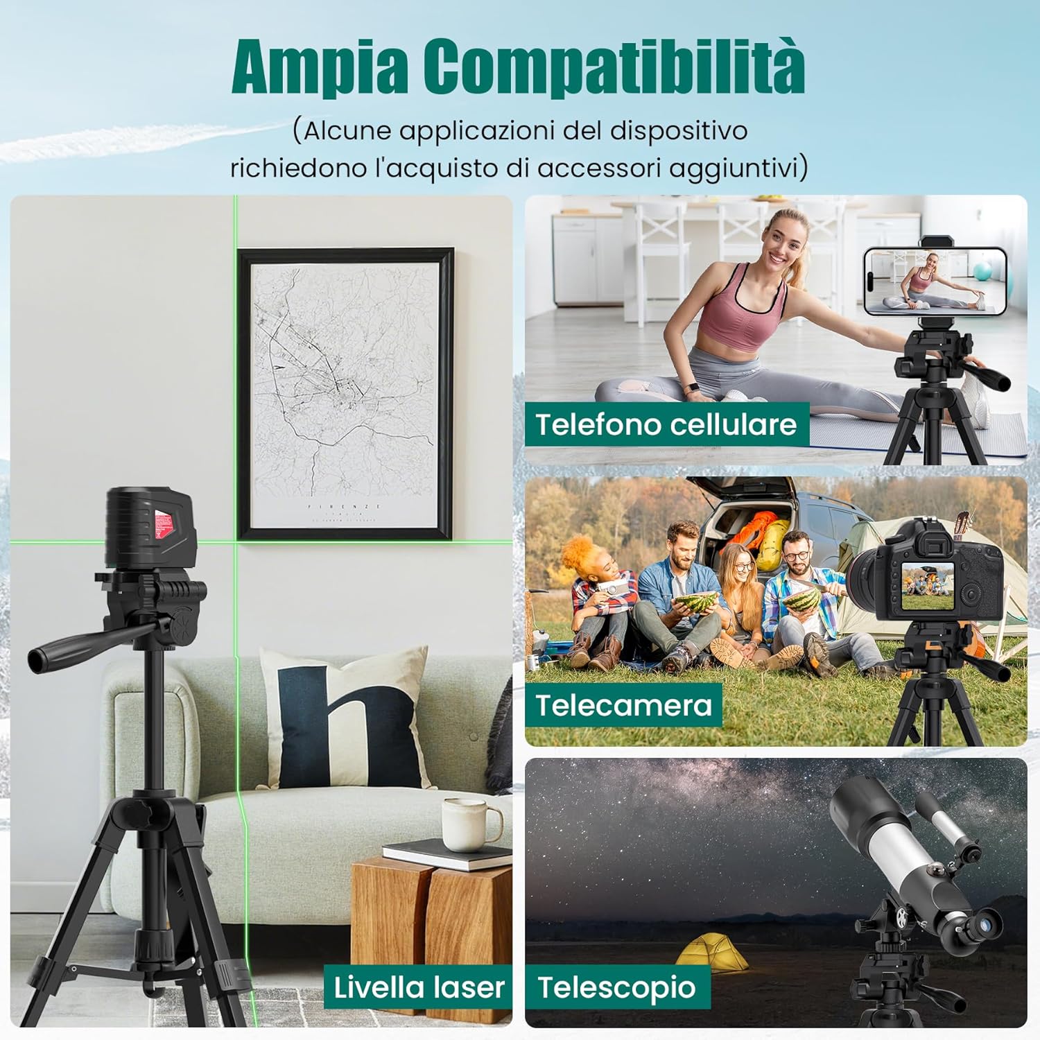 Thumbnail 5 de HYCHIKA Treppiede per Livella Laser 30-65 cm