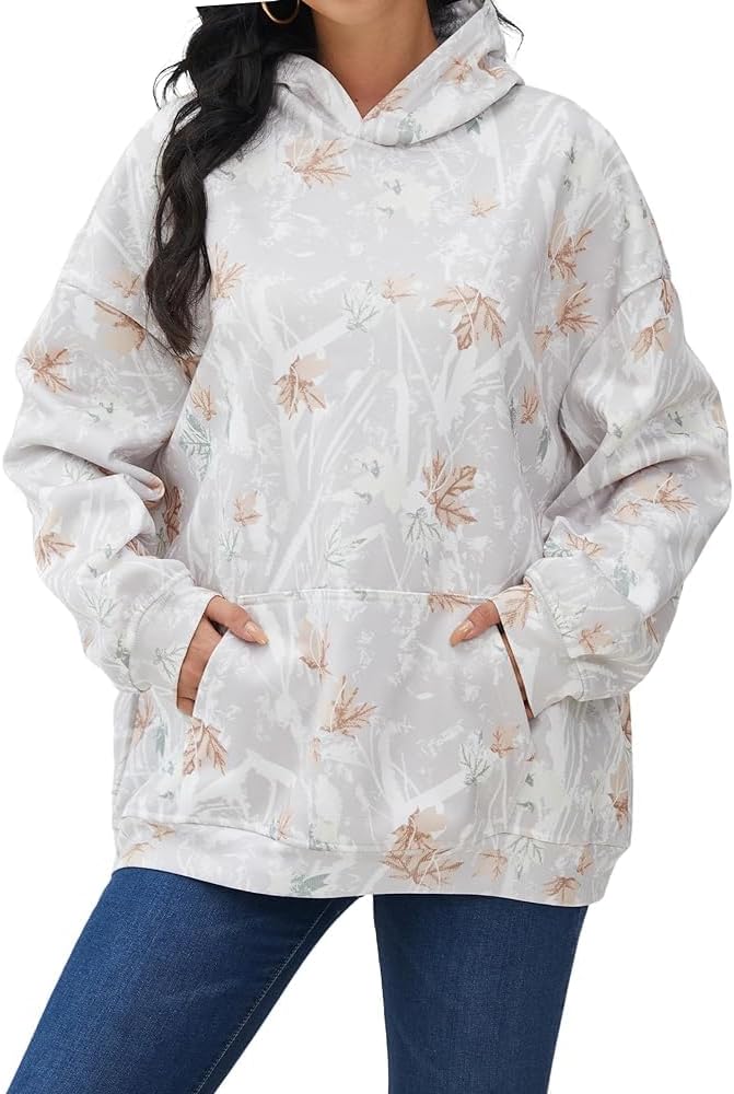 Thumbnail 5 de Anoumcy Camo Hoodie Oversized Maple Leaf fleece