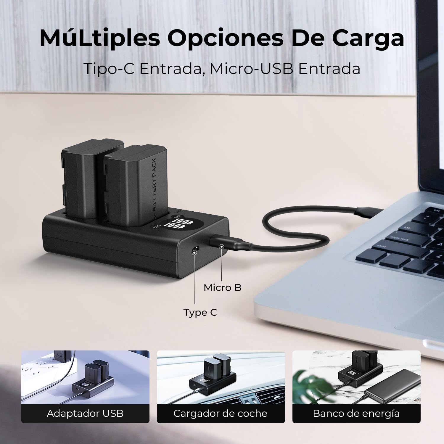 Thumbnail 4 de K&F CONCEPT NP-FZ100 cargador doble 700mA