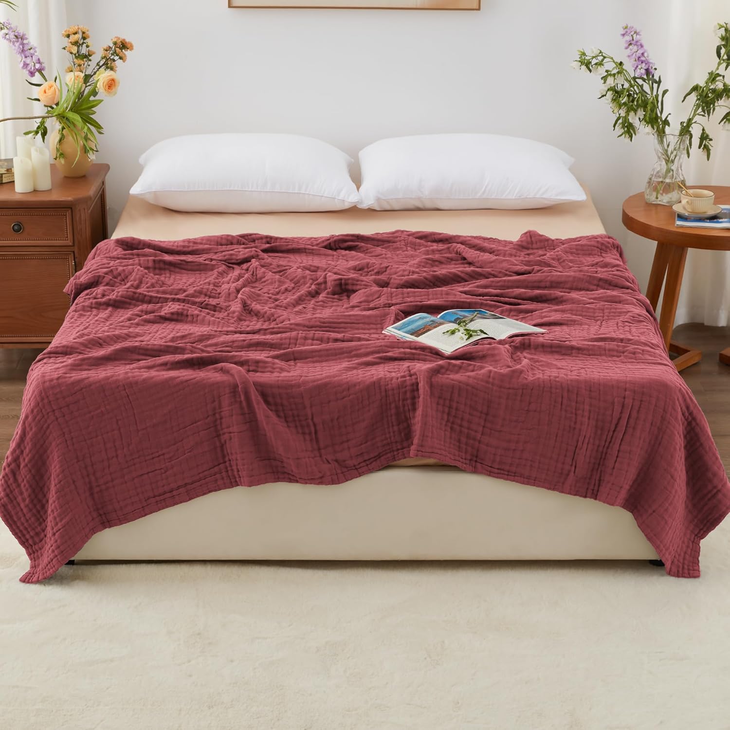 Thumbnail 1 de Love's Cabin Muslin Blanket 108"x90" king size