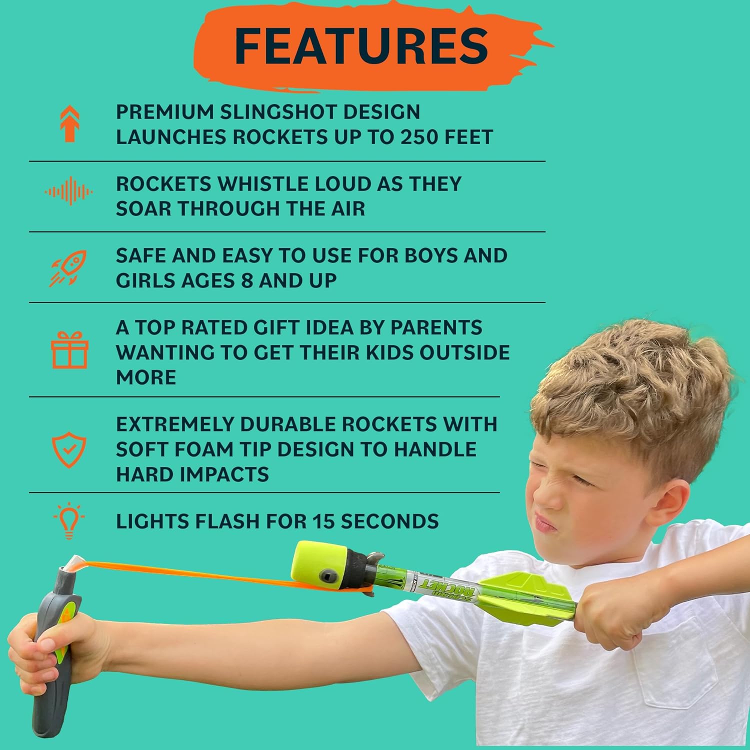 Detalle 2 de Light Up Foam Rocket Launcher 250 ft