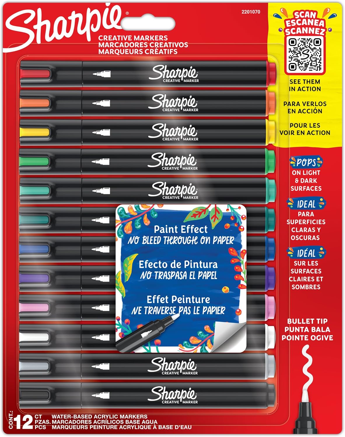 Detalle de Sharpie Creative Marker Acrylic Paint Pens 12-pack 🎨