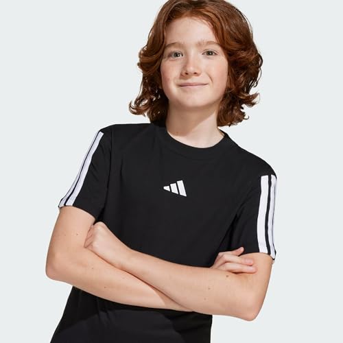 Thumbnail 8 de adidas Unisex Bambini Essentials 3 Stripes T-Shirt, Black/White, 15-16 Years