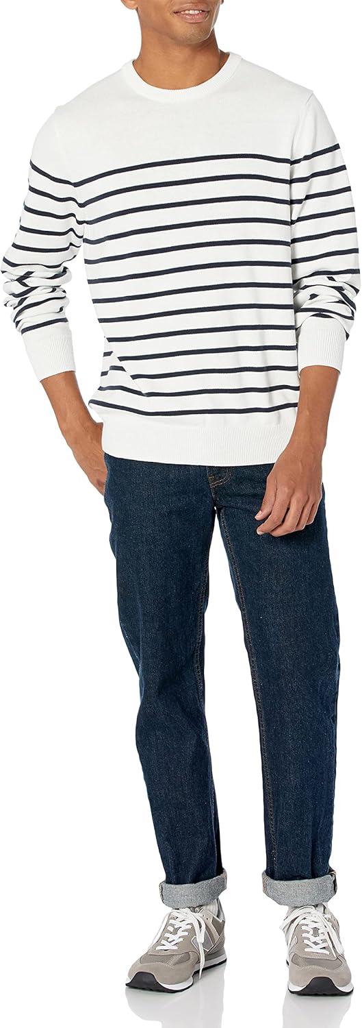 Thumbnail 3 de Amazon Essentials Herren Langärmliger Pullover mit Rundhalsausschnitt – 100% Baumwolle, Tailliert mit lockerer Brustpartie