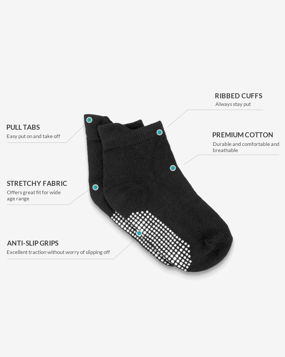 Detalle de Infinno Baby Non-Slip Socks, 9 Pairs