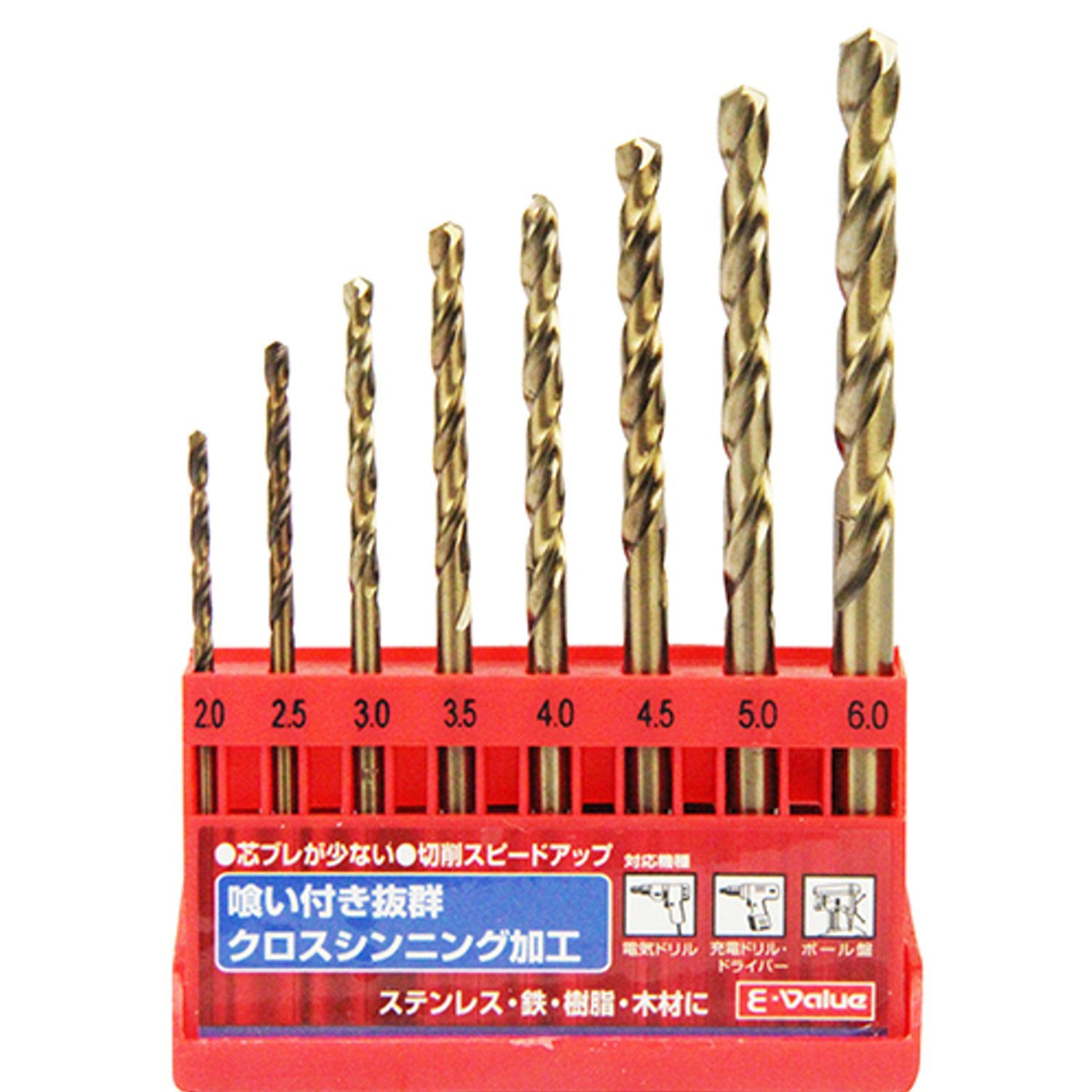Thumbnail 4 de イーバリュー ESD-13S 鉄工用ドリルセット 丸軸13本組・コバルトハイス鋼・シンニング加工