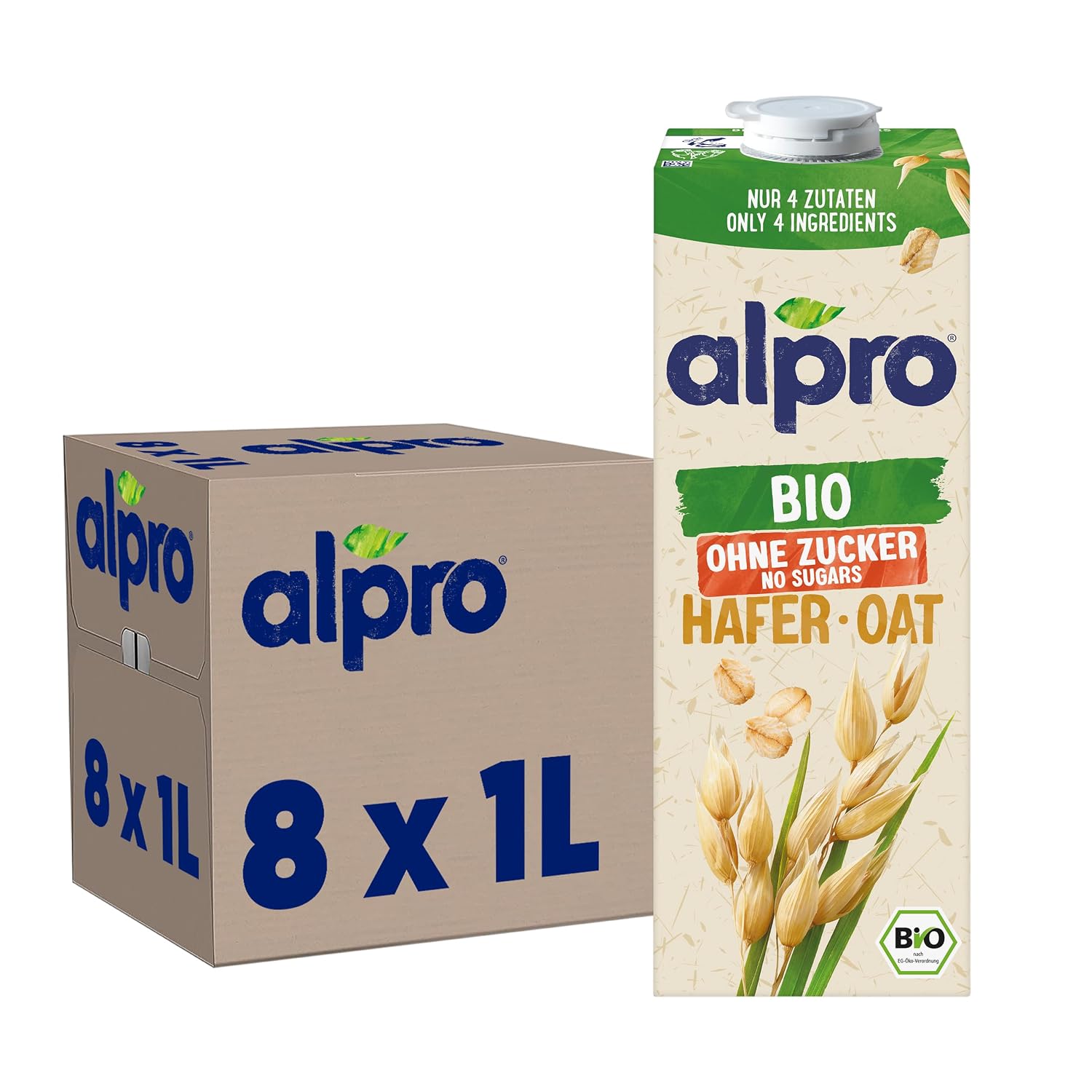 Alpro Bio Haferdrink 8 l ohne Zucker 🥛