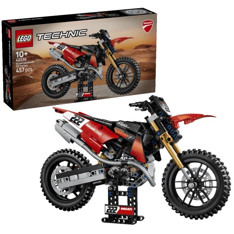 Detalle de LEGO Technic Moto Ducati Desmo450 MX Factory 42238 – 457 piezas