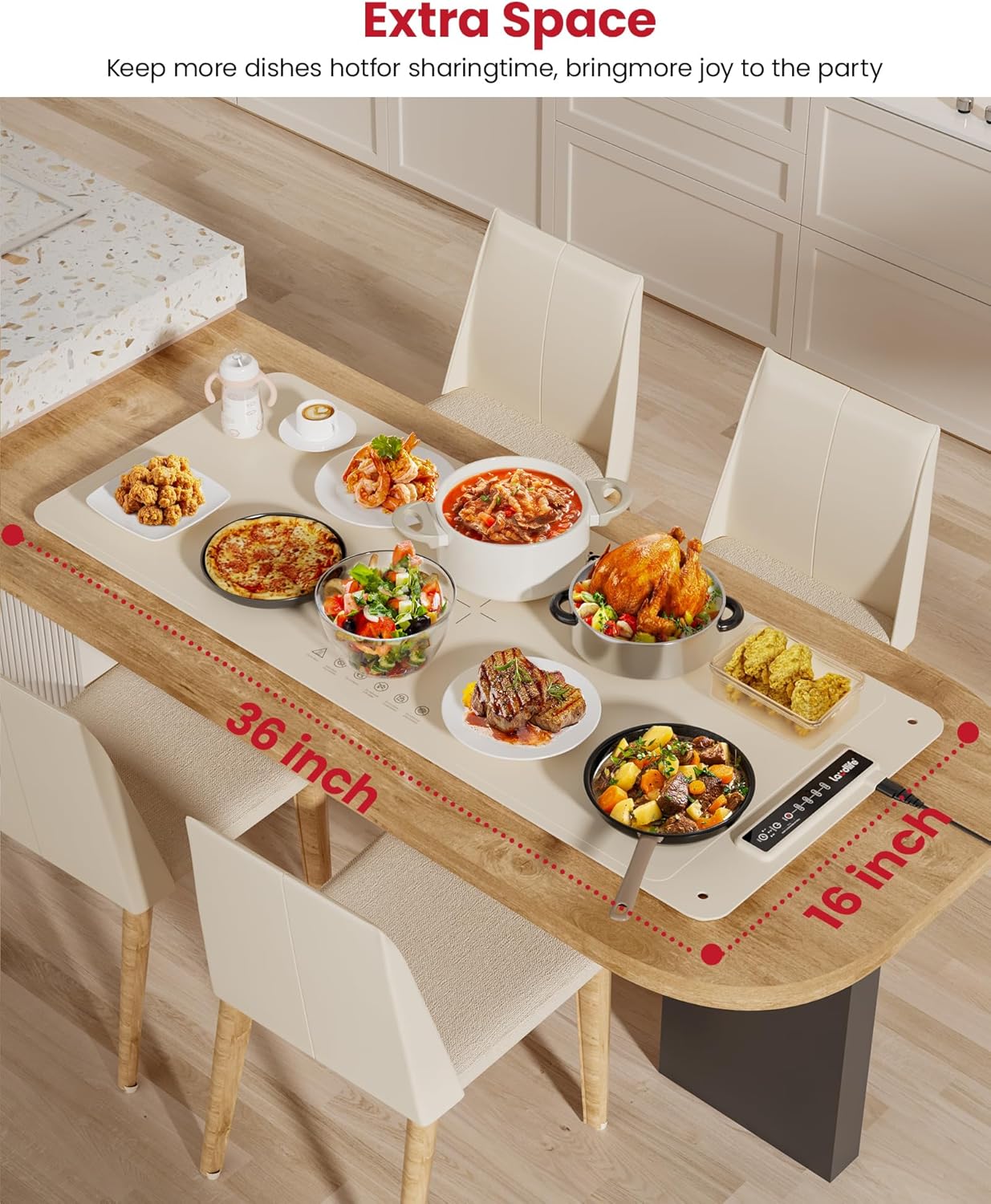 Detalle 2 de XXL Food Warming Mat 36x16 with 4 Temps