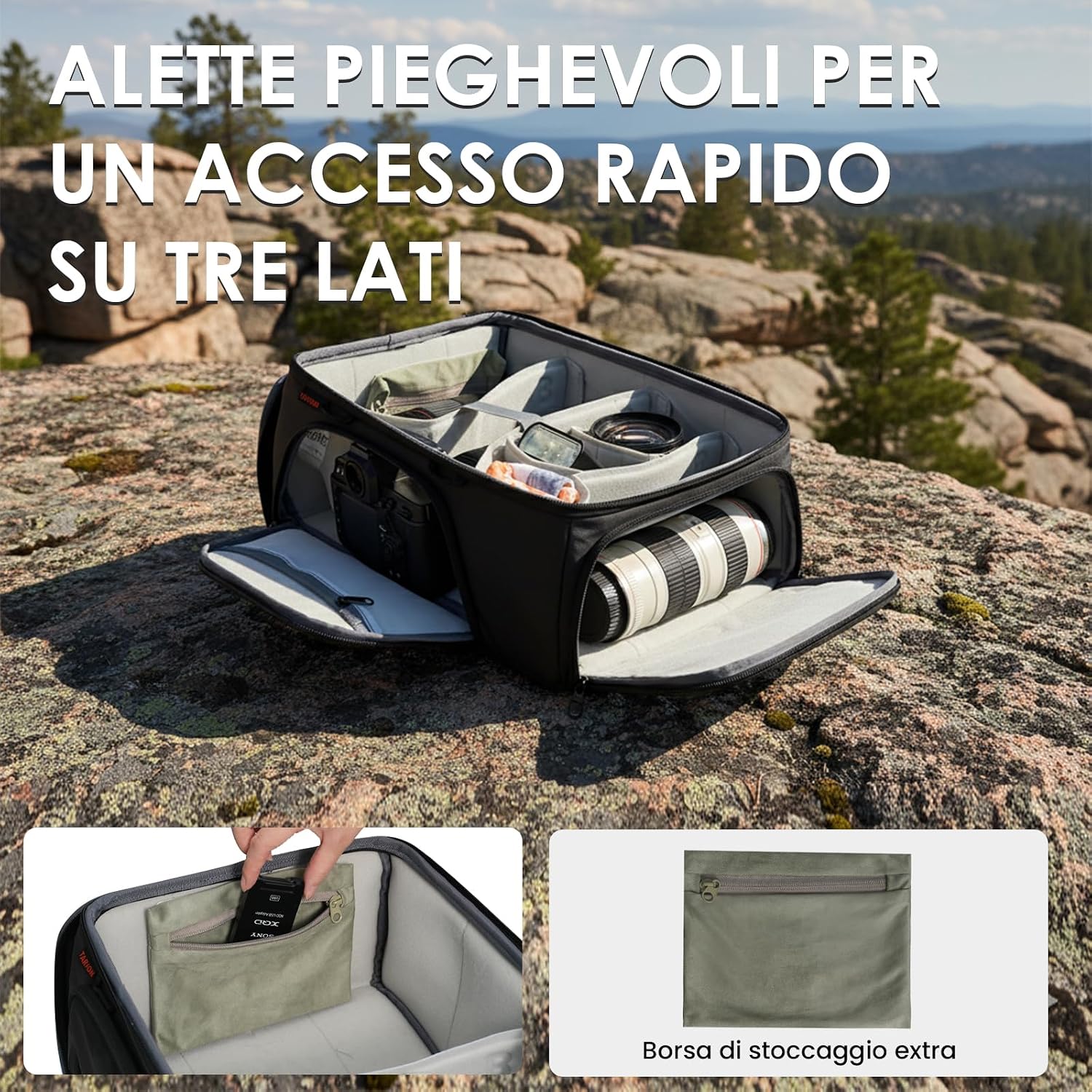 Detalle de TARION Inserto Fotografico per Borsa/Zaino ShellCore(M) con divisori imbottiti