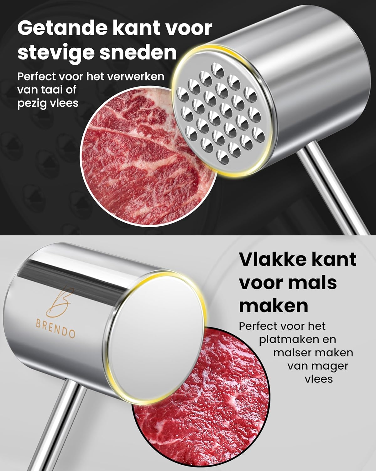Detalle 2 de Brendo Premium BR3ND0FL55 vleeshamer van 304L roestvrij staal