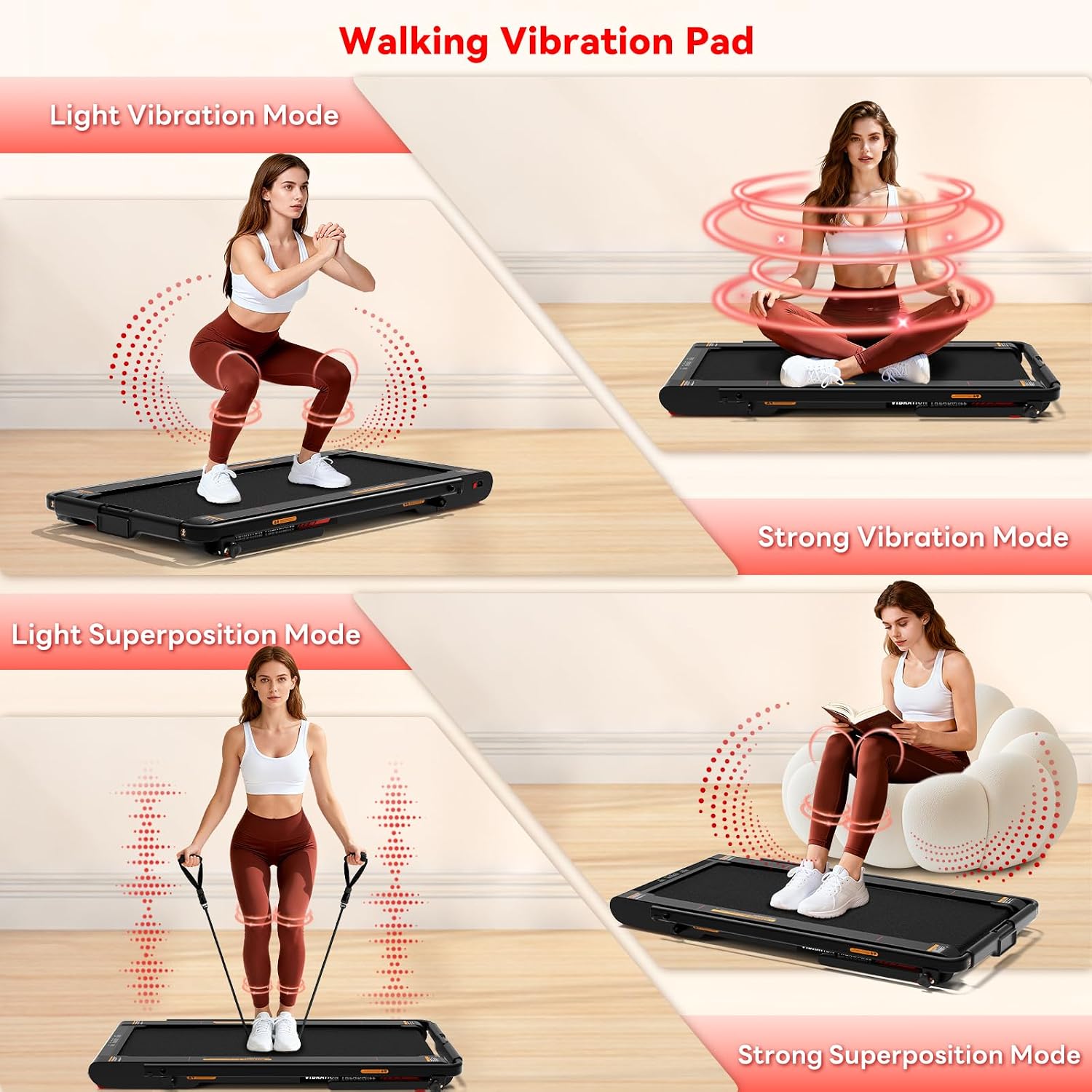Thumbnail 4 de Lysole 4 in 1 Walking Vibration Pad (Under Desk Treadmill) with Auto Incline, Remote & App Control