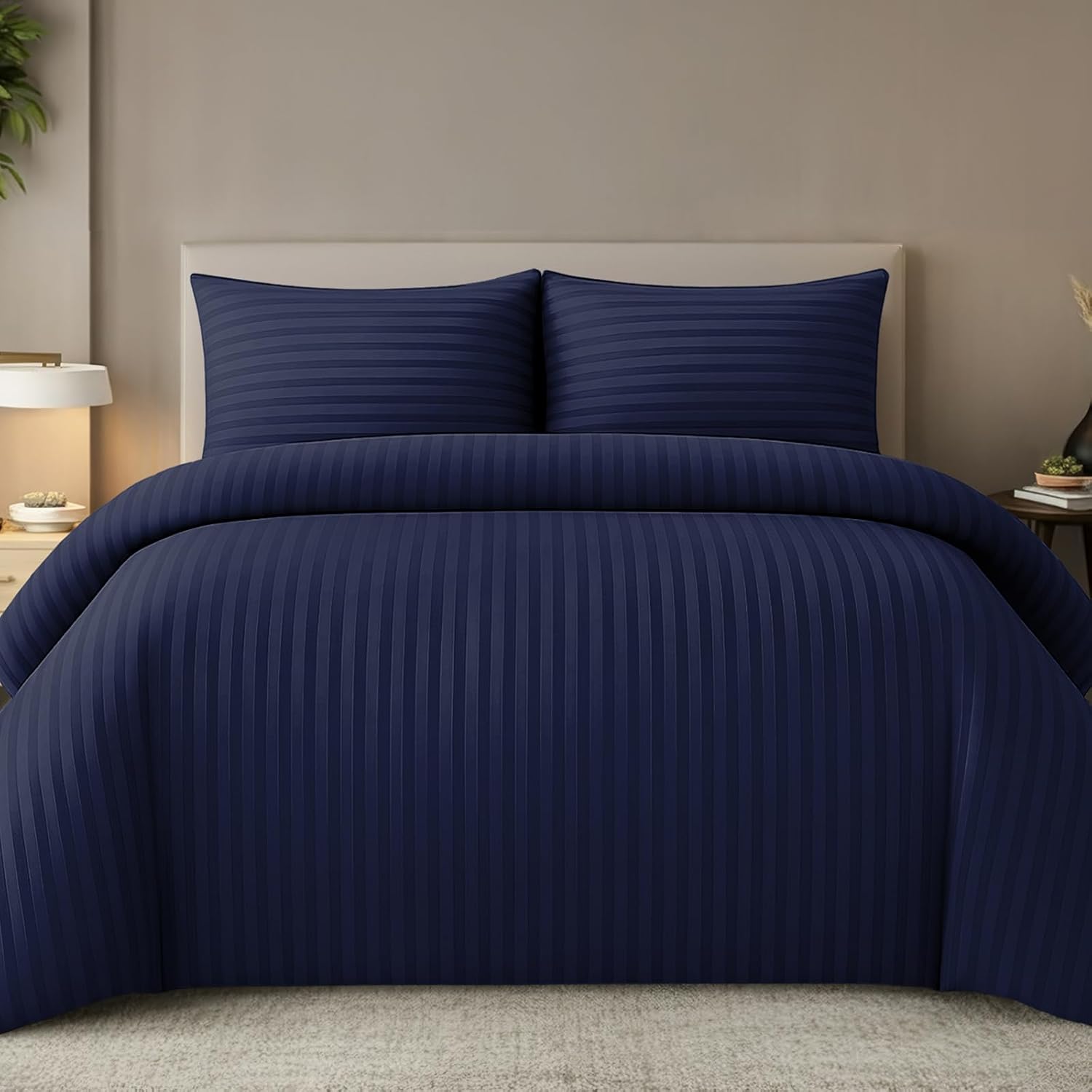 Detalle 1 de Pamposh Satin Stripe single duvet cover set
