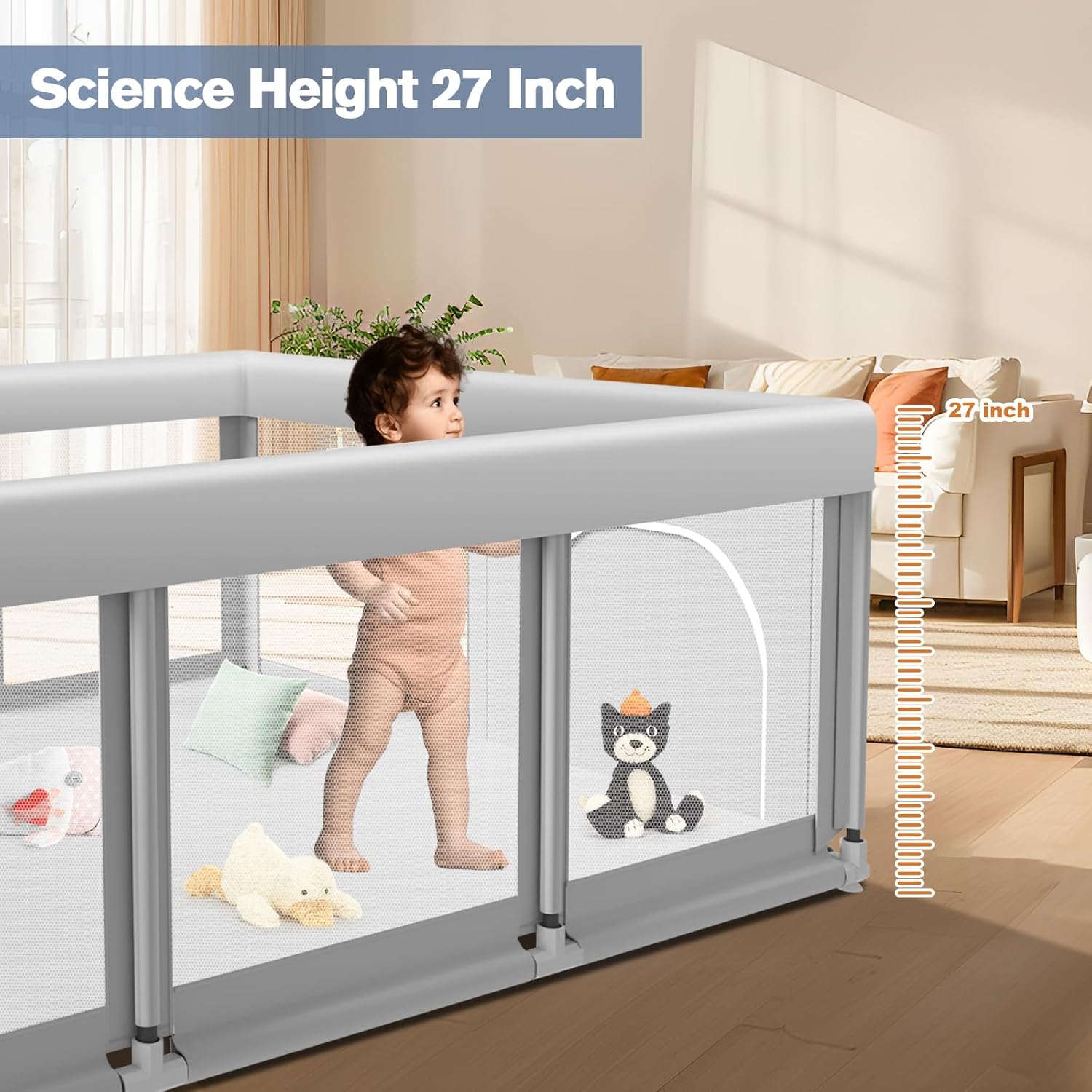 Thumbnail 5 de Large Baby Playpen for Babies and Toddlers — 74×50 Inches, Indoor & Outdoor Safe Play Yard