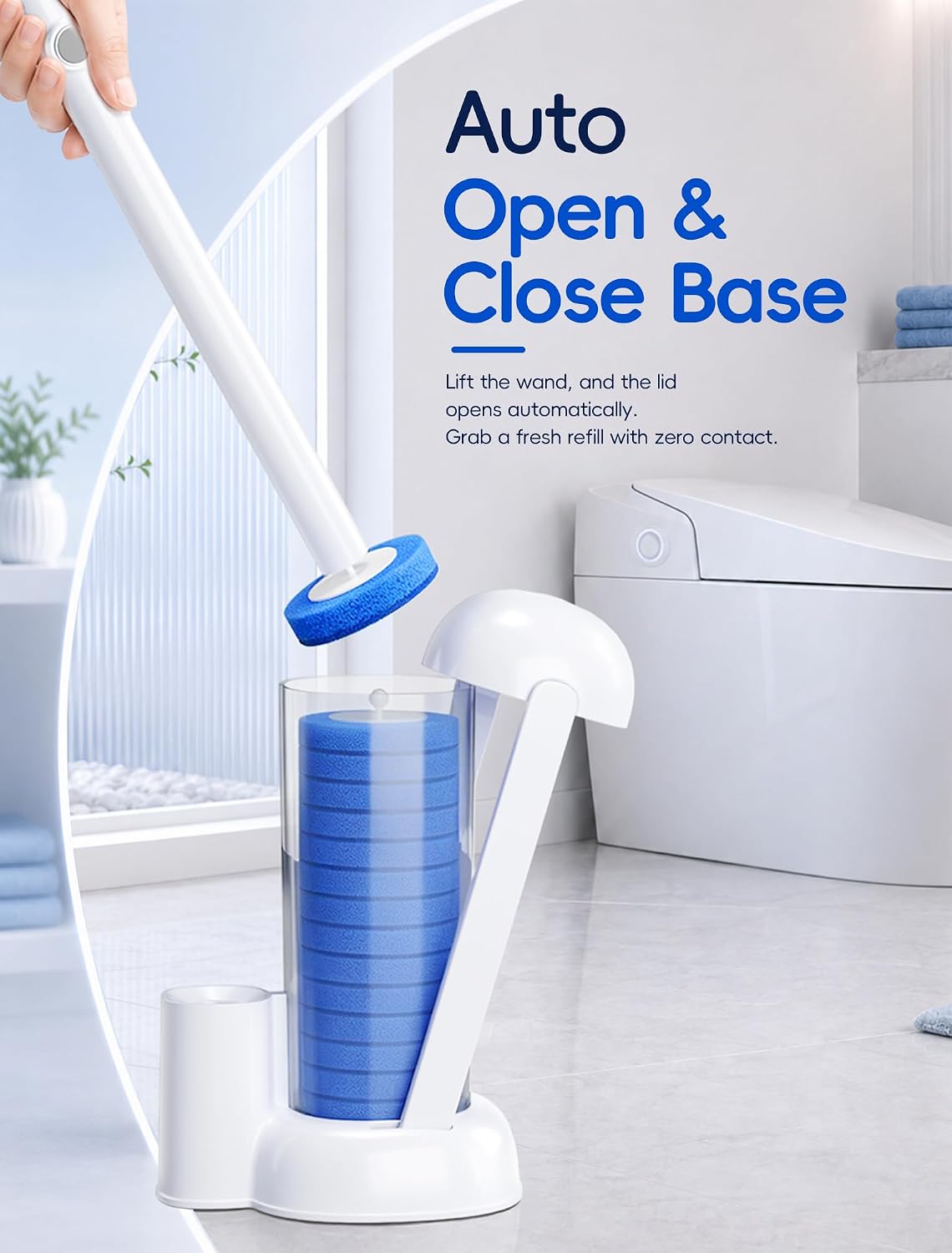 Detalle 2 de LEGUO Disposable Toilet Brush System with Lift-to-Open Refill Case