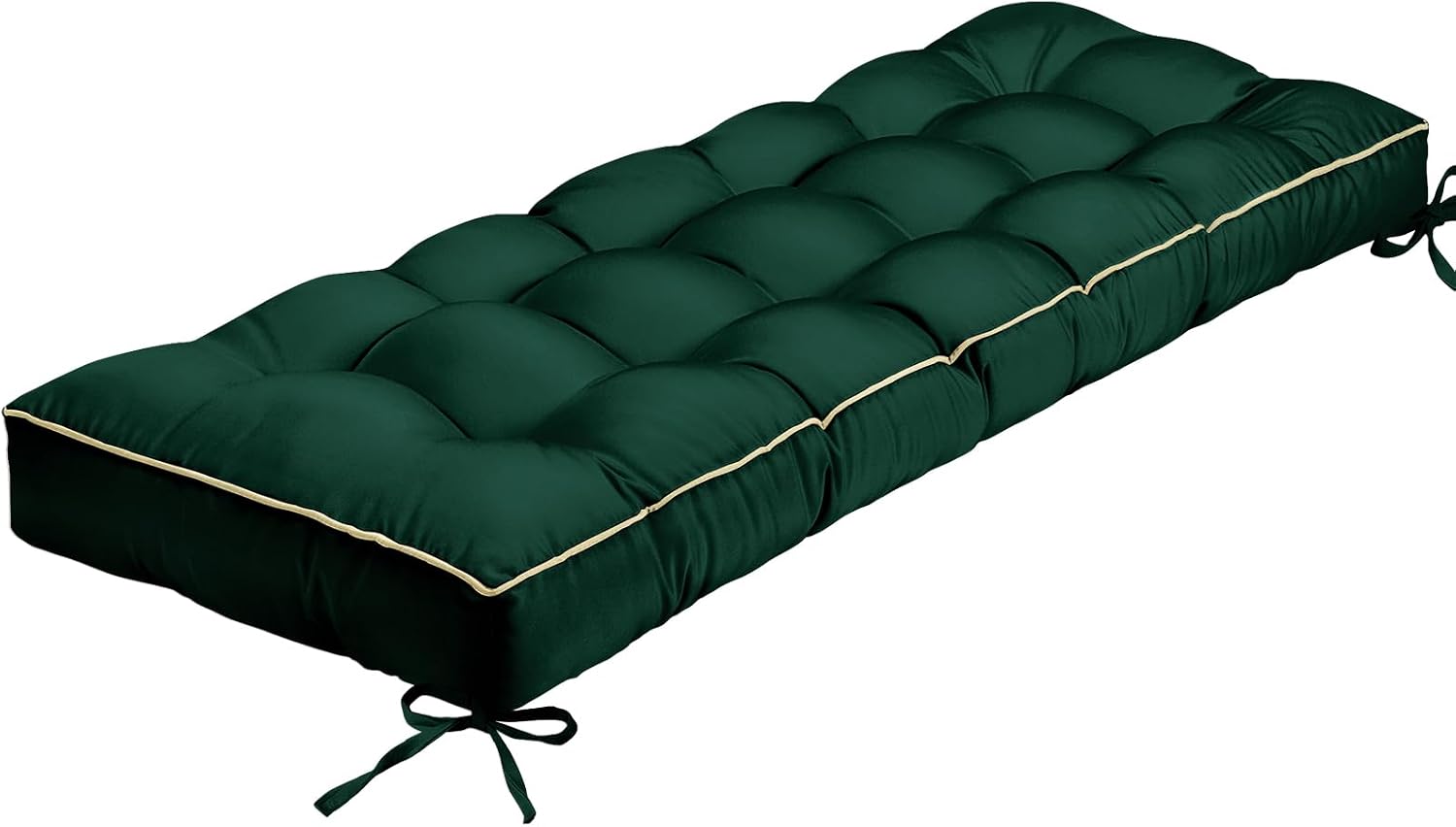 Detalle de TaiBest TB-OC Outdoor Bench Cushion, Green Tufted 36 x 14 x 4 in.