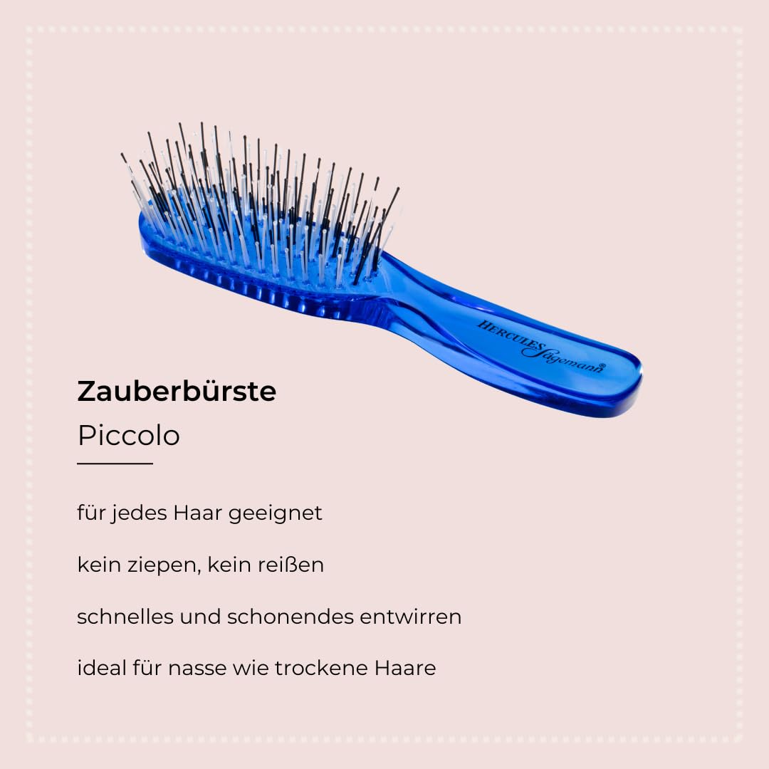 Detalle 2 de Hercules Sägemann Scalp Brush Piccolo blue – Zauberbürste für sanftes Entwirren und Kopfhautmassage