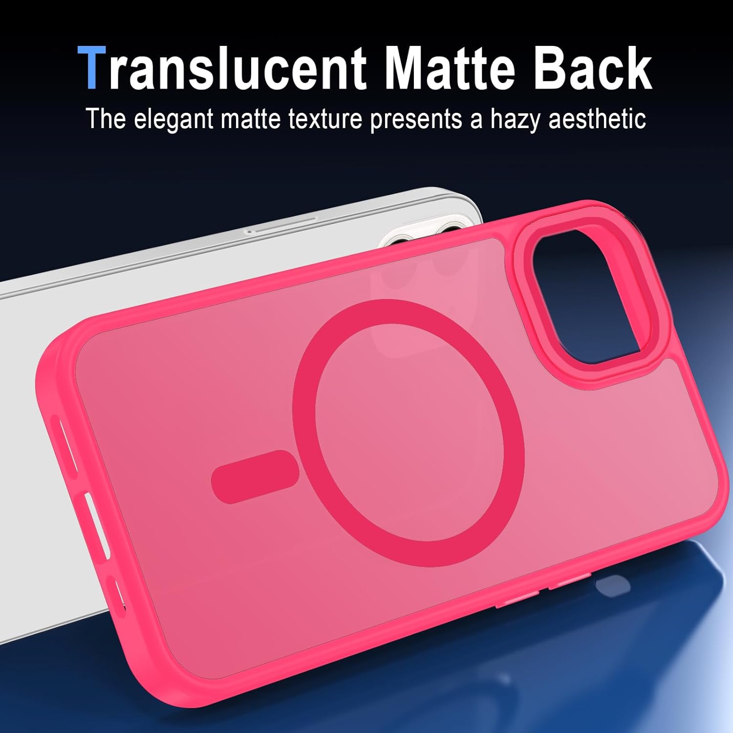 Thumbnail 6 de XTCASE Coque magnétique pour iPhone 12/12 Pro — dos translucide rose rouge, protection renforcée et compatibilité MagSafe