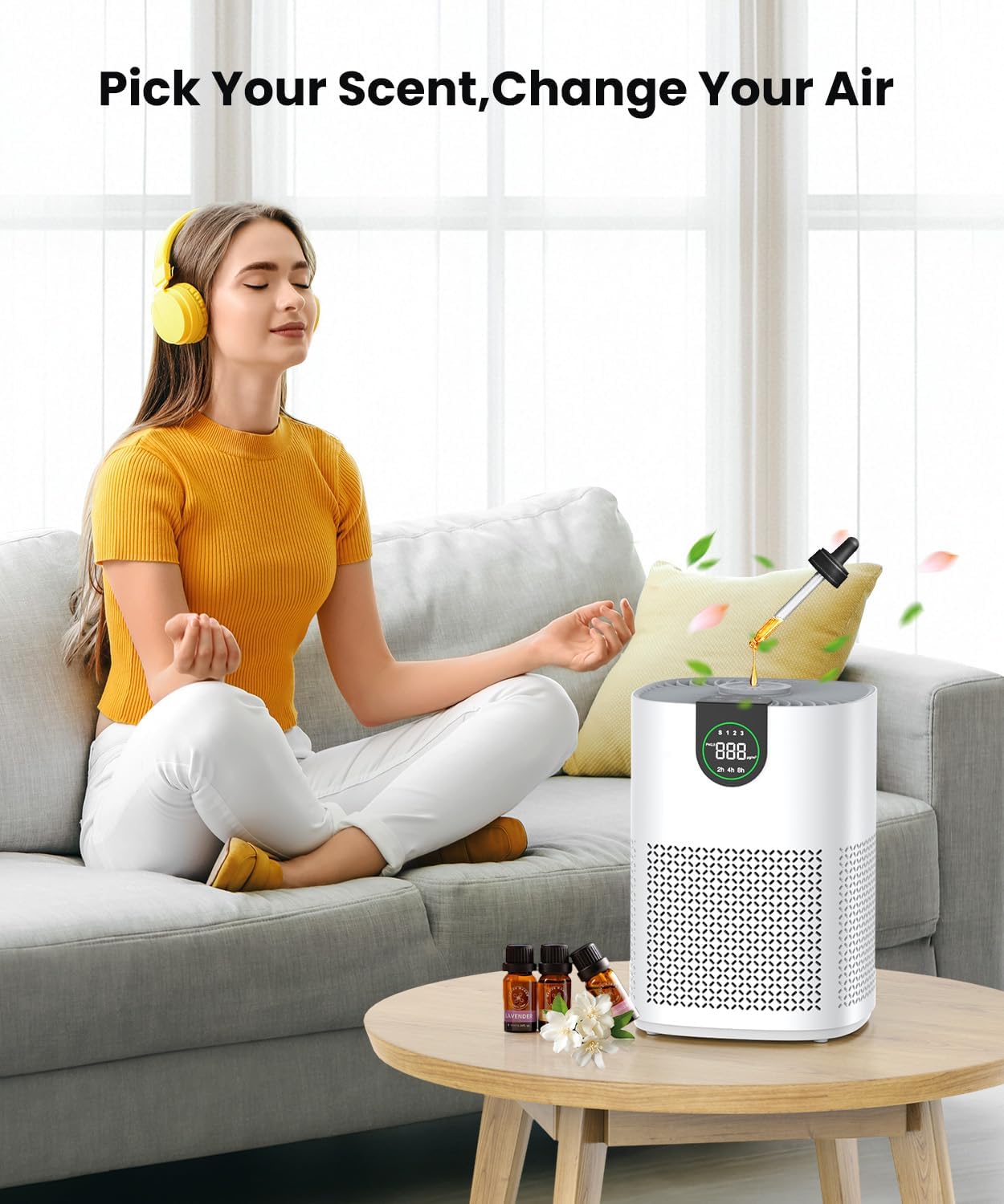 Detalle 2 de VEWIOR 2-Pack Air Purifiers, 1200 ft², Washable Pre-Filter & PM2.5 Display