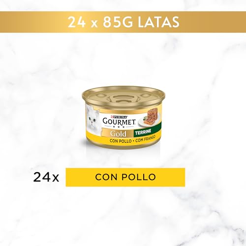 Detalle 2 de GOURMET Gold Terrine: Paté de Pollo para Gato Adulto, Pack de 24 latas de 85 g