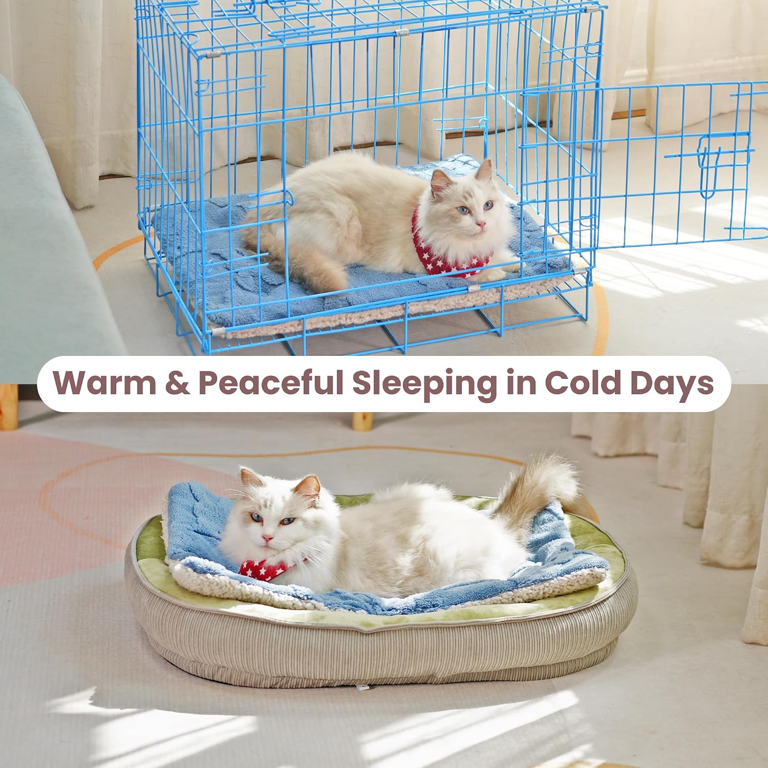Detalle 1 de EursurePet Self Warming Cat Bed, 28 x 22-Inch Reversible Washable Mat