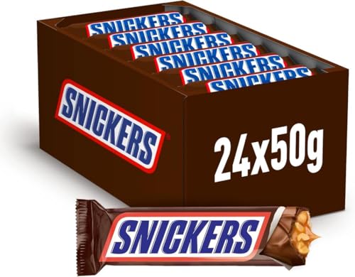 Imagen de Snickers Chocolatina con Crema, Caramelo y Cacahuete 🍫 (24x50g) en OfertitasTOP