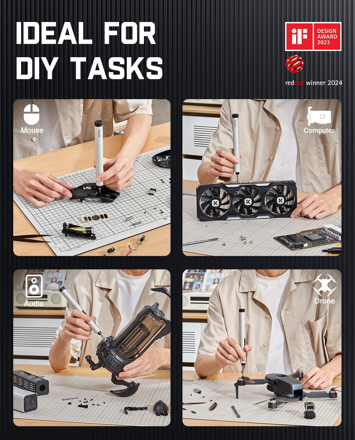 Thumbnail 6 de Fanttik E1 Max 3.7V Electric Screwdriver (50 Magnetic Bits) mini precision repair tool kit