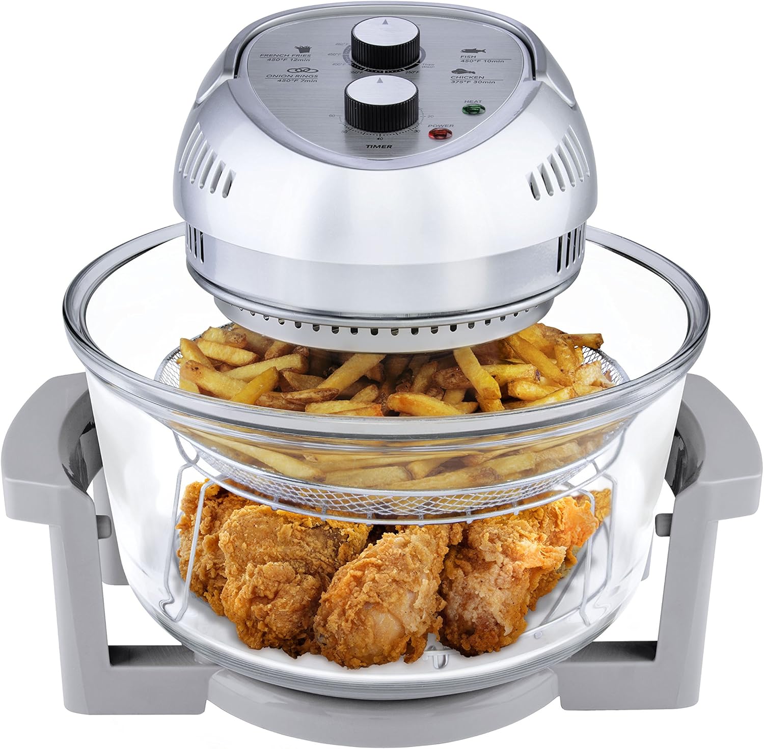 Thumbnail 1 de Granitestone 16Qt Large Glass Air Fryer (3 cooking sections) — non-toxic, no preheat, self-clean