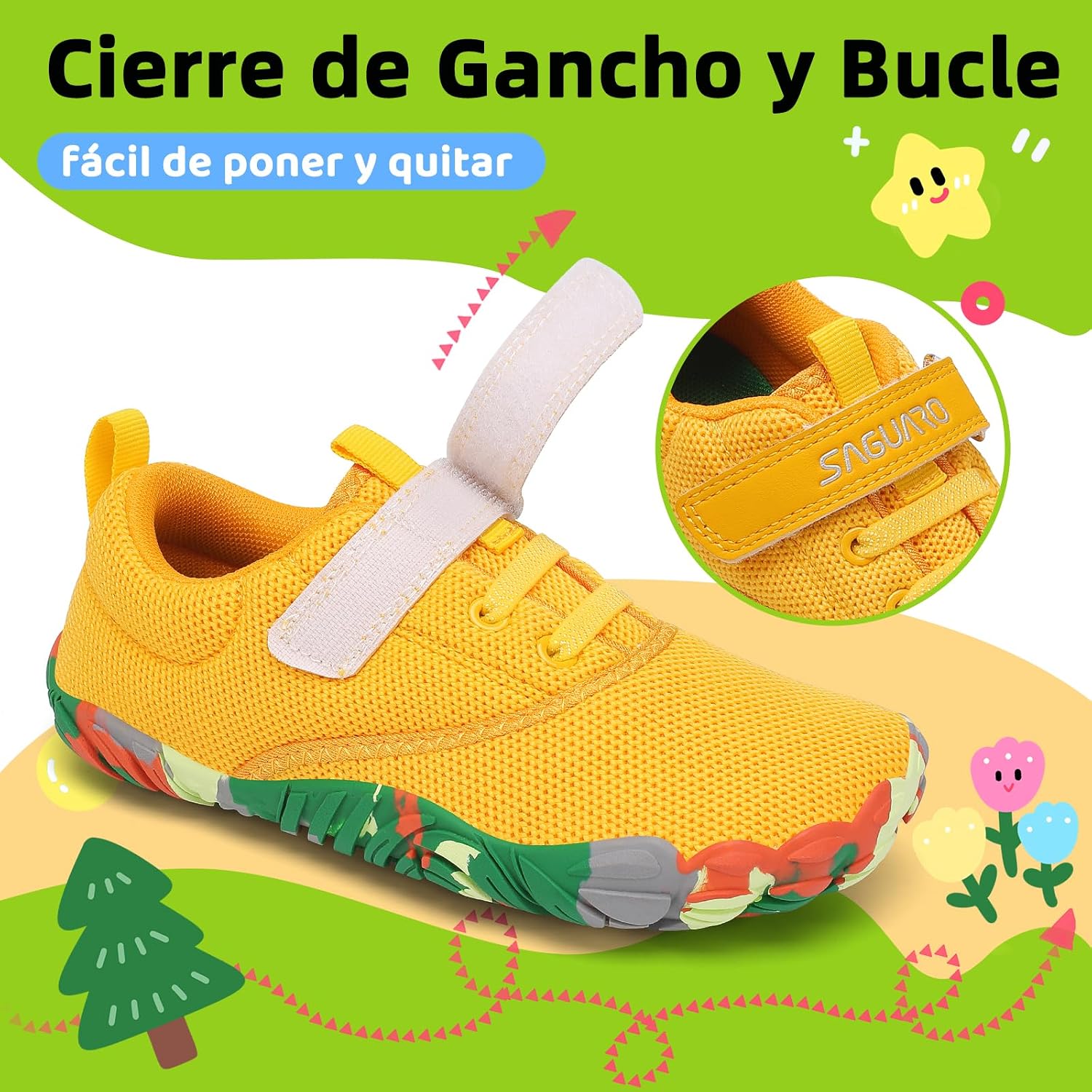 Detalle 2 de SAGUARO Zapatillas Barefoot Niños suela 5 mm