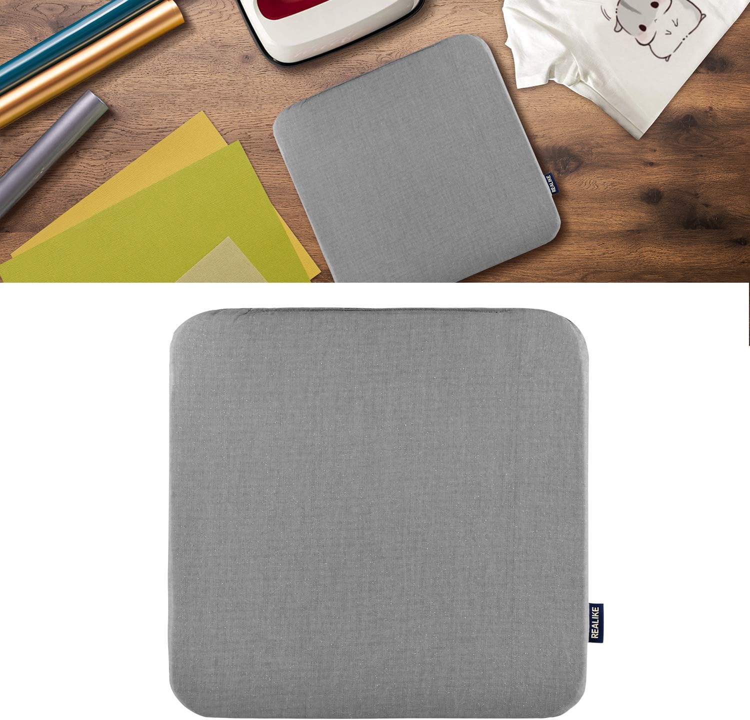 Detalle de REALİKE 12×12インチ ヒートプレスマット、耐熱・防汚仕様の転写用アイロンマット