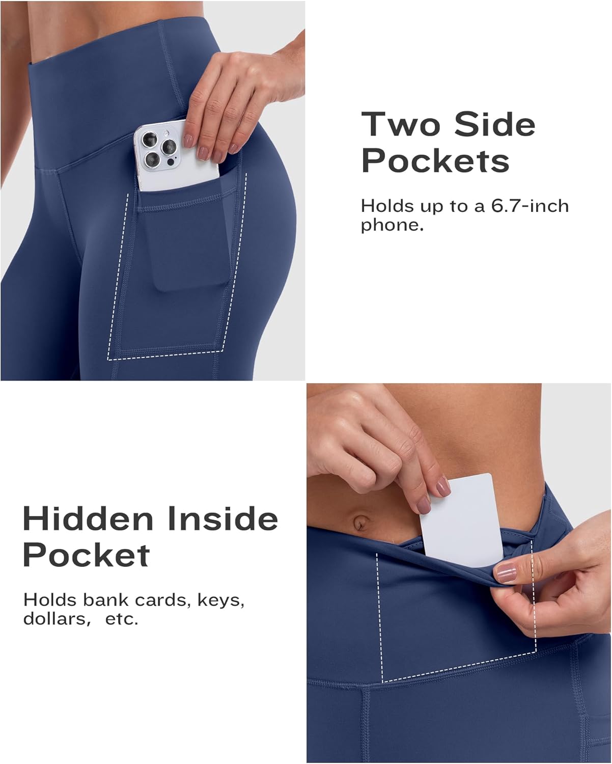Thumbnail 2 de ATHVOTAR Biker Shorts Women with Pockets - High Waisted 3/5/8 Inches for Workout