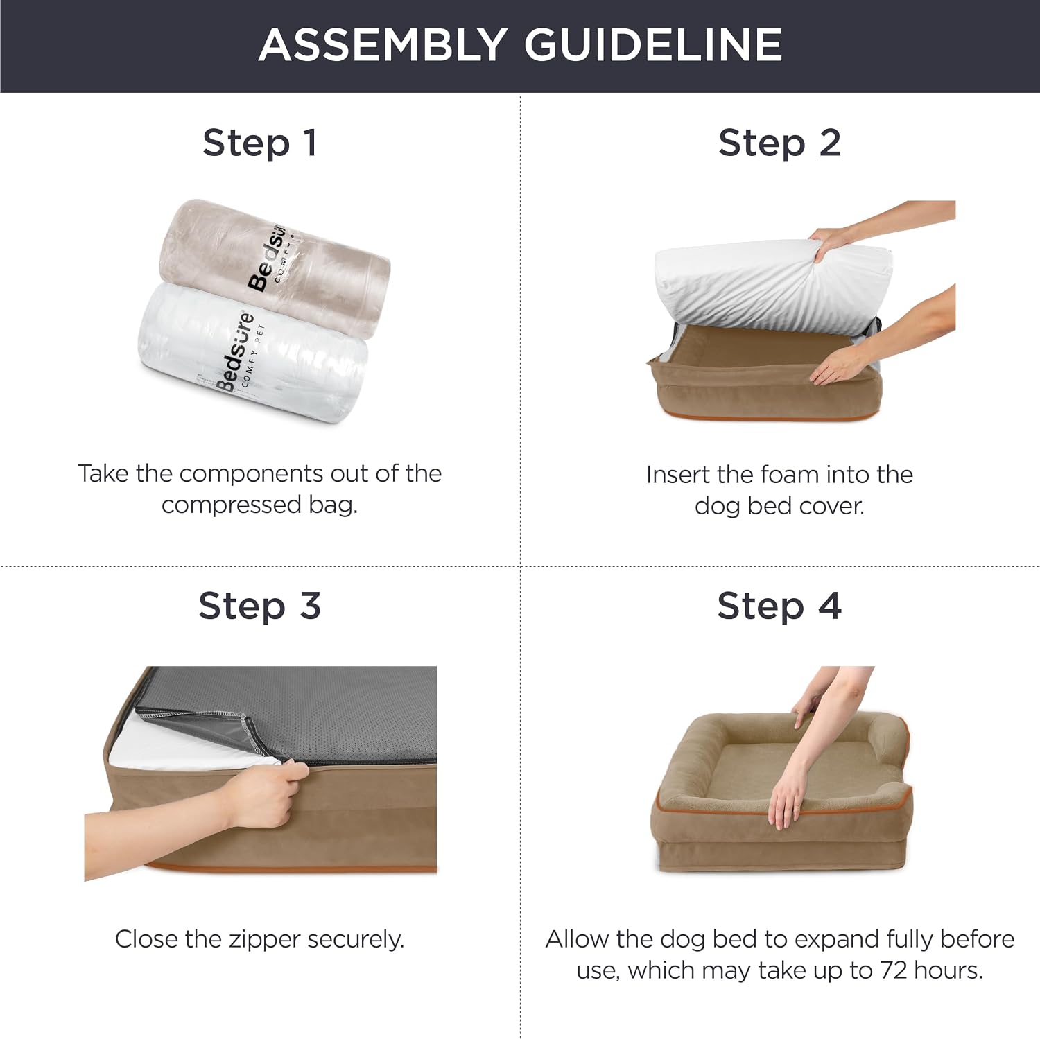 Thumbnail 6 de Bedsure Medium Dog Sofa Bed 71x58x16cm