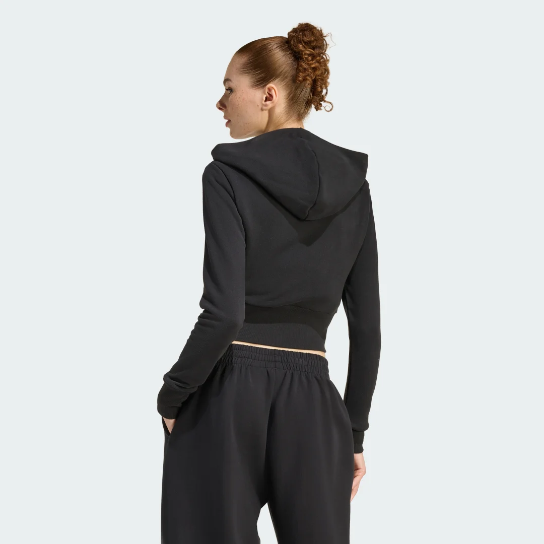 Thumbnail 1 de Chaqueta deportiva de felpa con cremallera Seasonal Essentials de Adidas (negro)