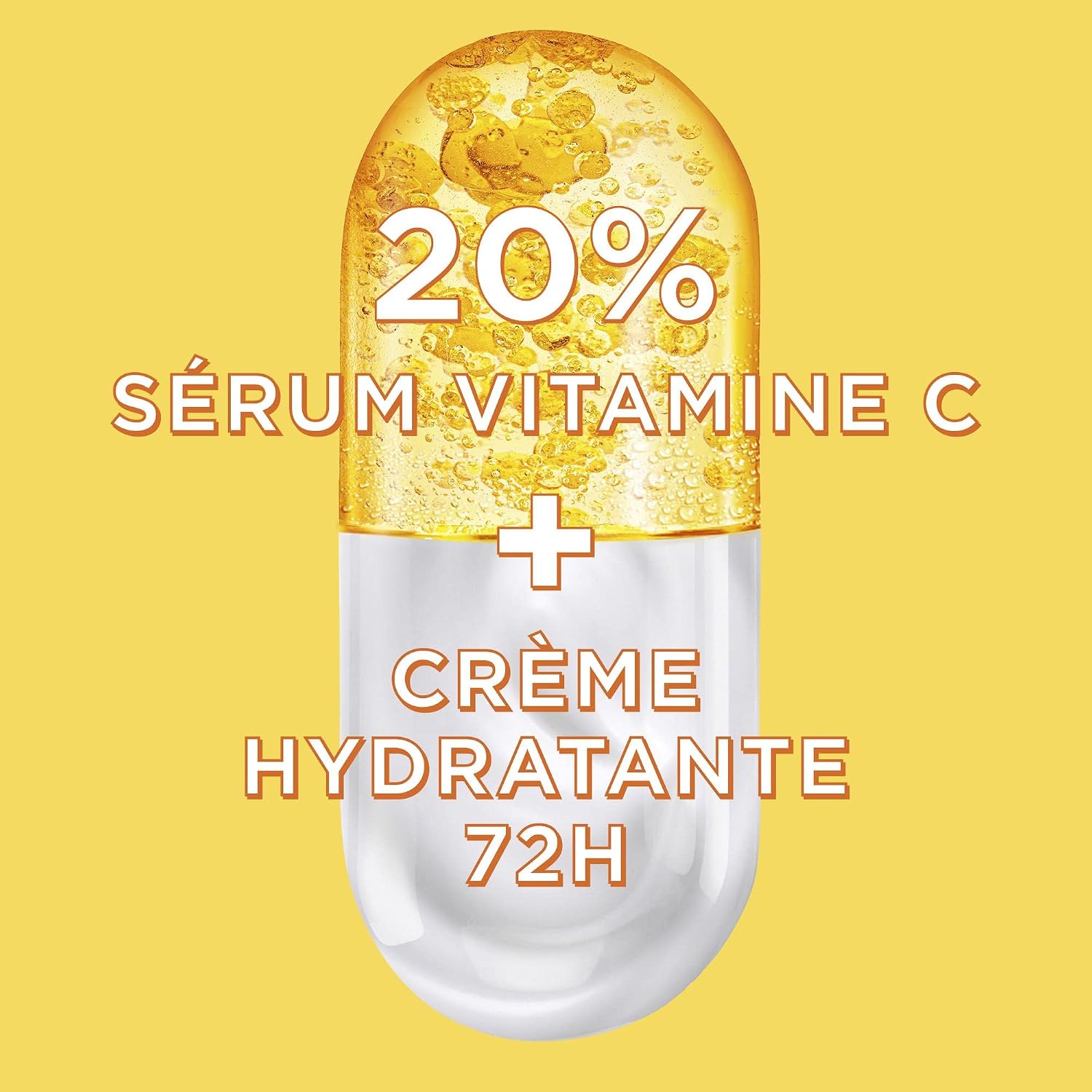 Detalle de GARNIER Skin Active Sérum Crème Booster d'Éclat 2-En-1 – Hydratation 72h, FPS 25, Vitamine C & Agrumes – Vegan & Cruelty Free