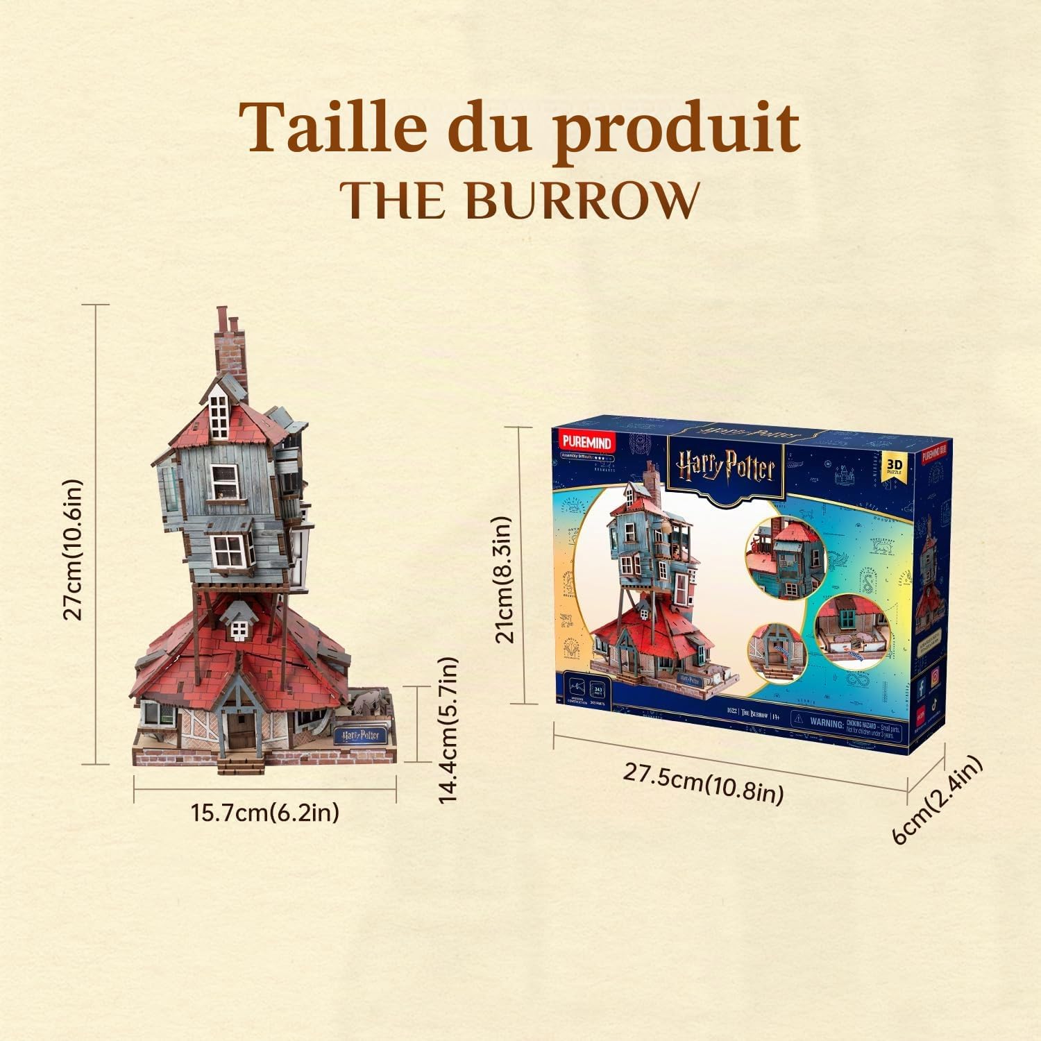 Thumbnail 6 de PUREMIND Harry Potter The Terrier houten 3D-puzzel met 343 onderdelen en 16 ramen