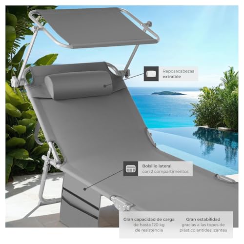 Thumbnail 4 de tectake Set de tumbonas plegables jardín exterior