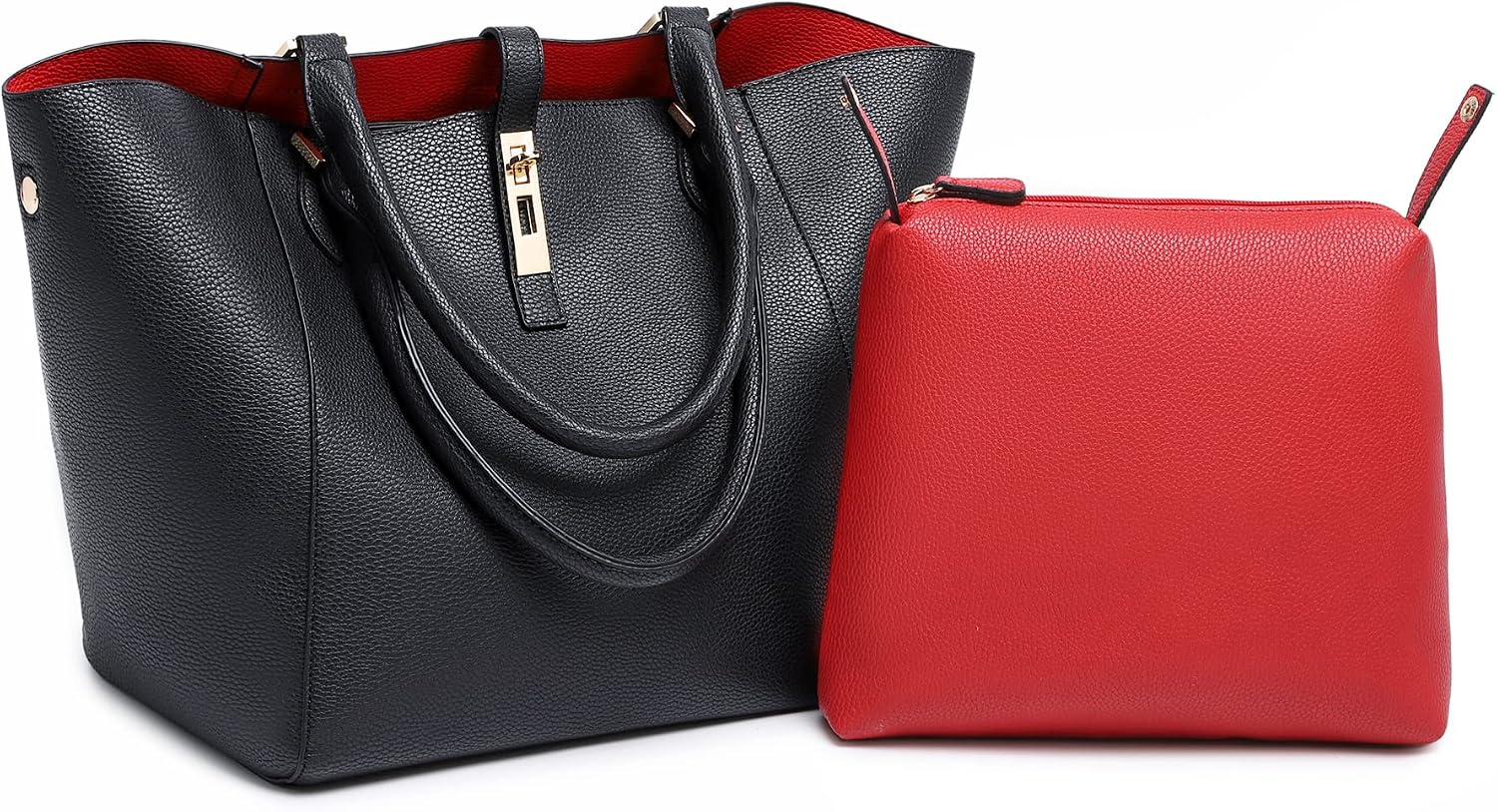 Detalle de sqlp Shopper Tasche Damen Groß – Ledertasche Big Tote Bag mit Henkelgriff und Schultergurt
