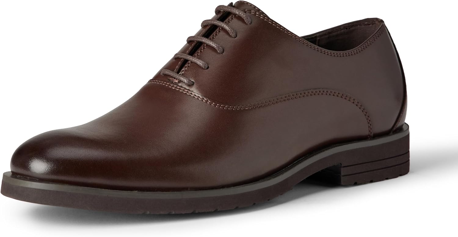 Detalle de Amazon Essentials Men's Oxford Dress Shoes Oxford leather lace-up shoes 👞