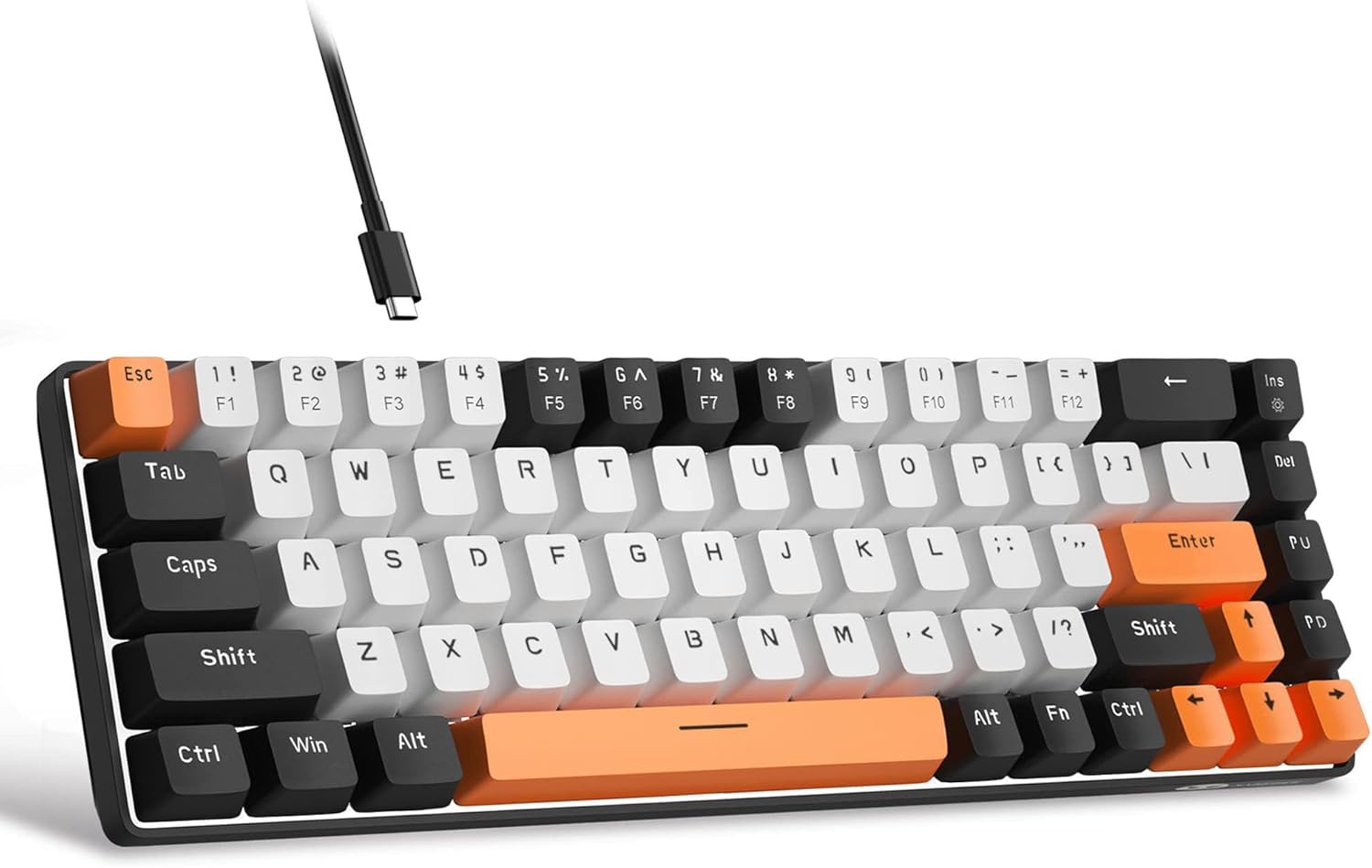 Detalle de MageGee Portable 60% Gaming Mechanical Keyboard (MK-Box) – Ice Blue LED Backlit, Red Switch, 68-Key Wired