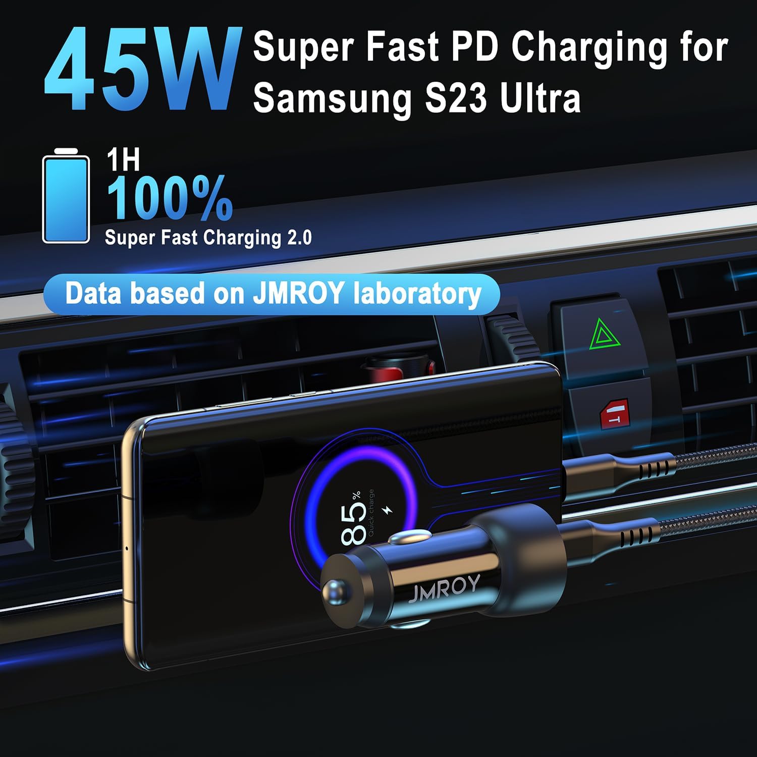 Detalle de Samsung Galaxy S23 63W car charger 45W PPS
