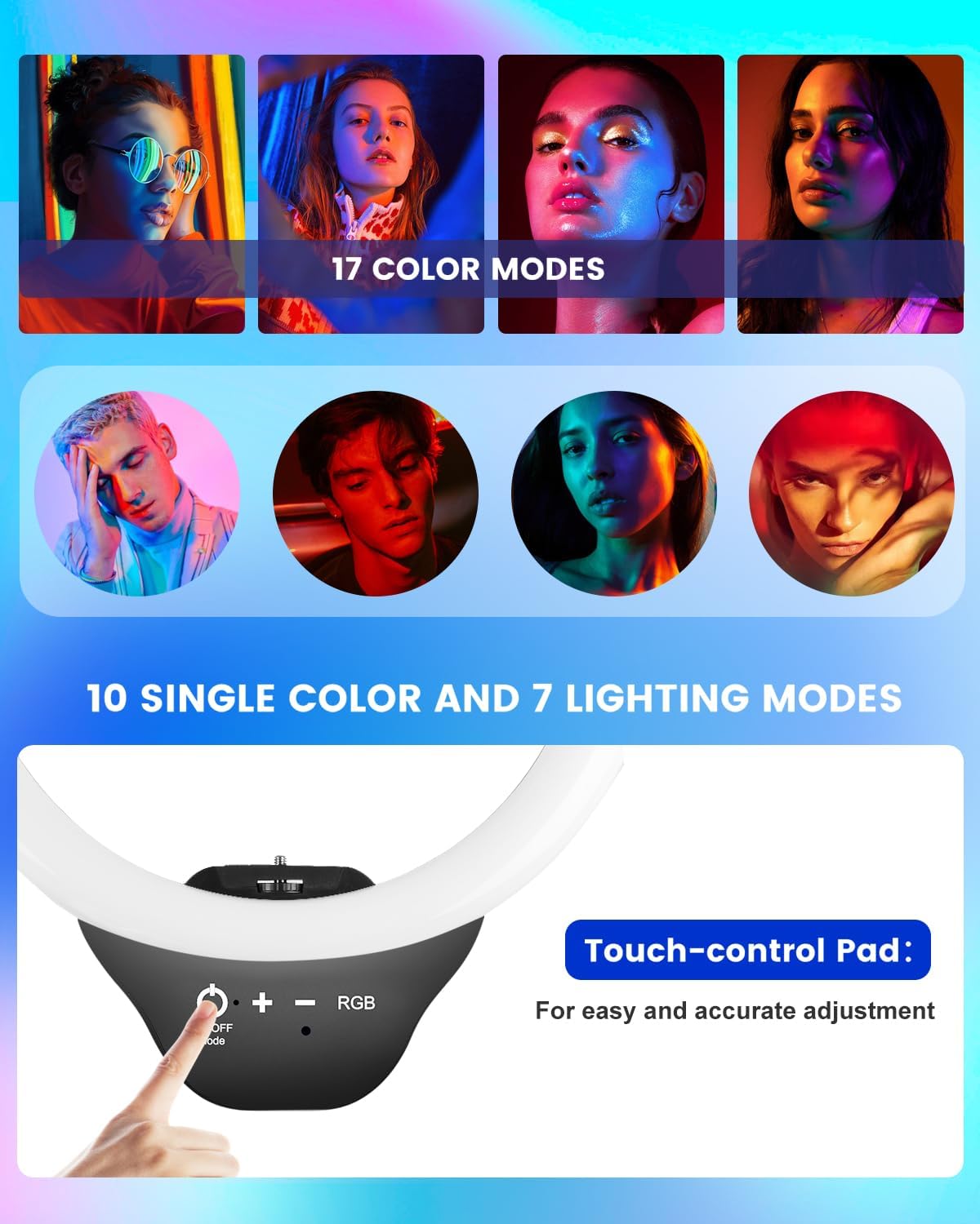 Detalle 2 de Sensyne 10'' RGB Ring Light ⚙