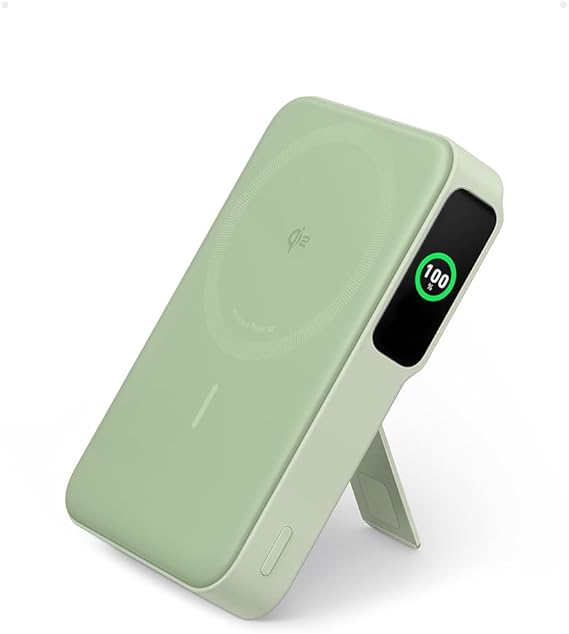 Anker MagGo Power Bank Qi2 📱 Batería de 10,000 mAh, Pantalla y Soporte