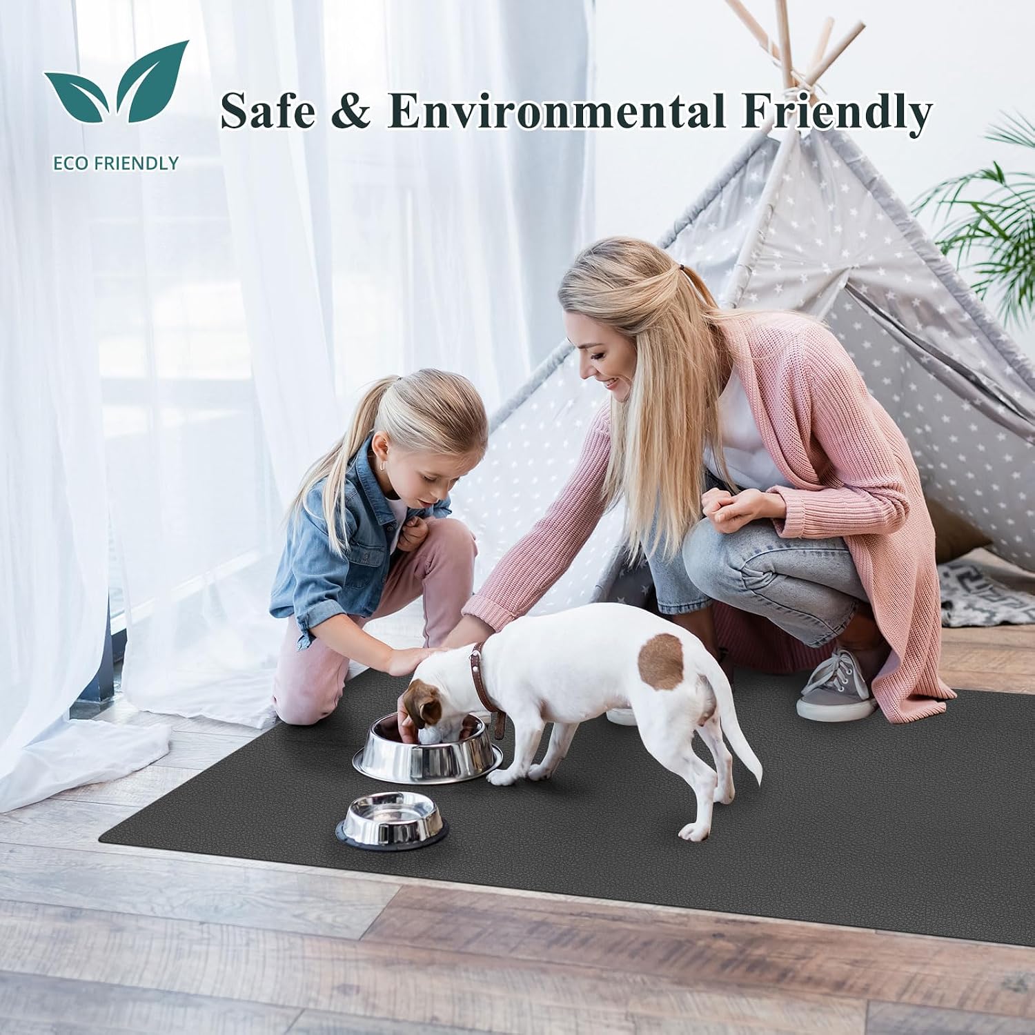 Detalle 2 de FURKIT PGW-SH Vinyl Runner Rug, 2' x 6', Dark Gray, Waterproof