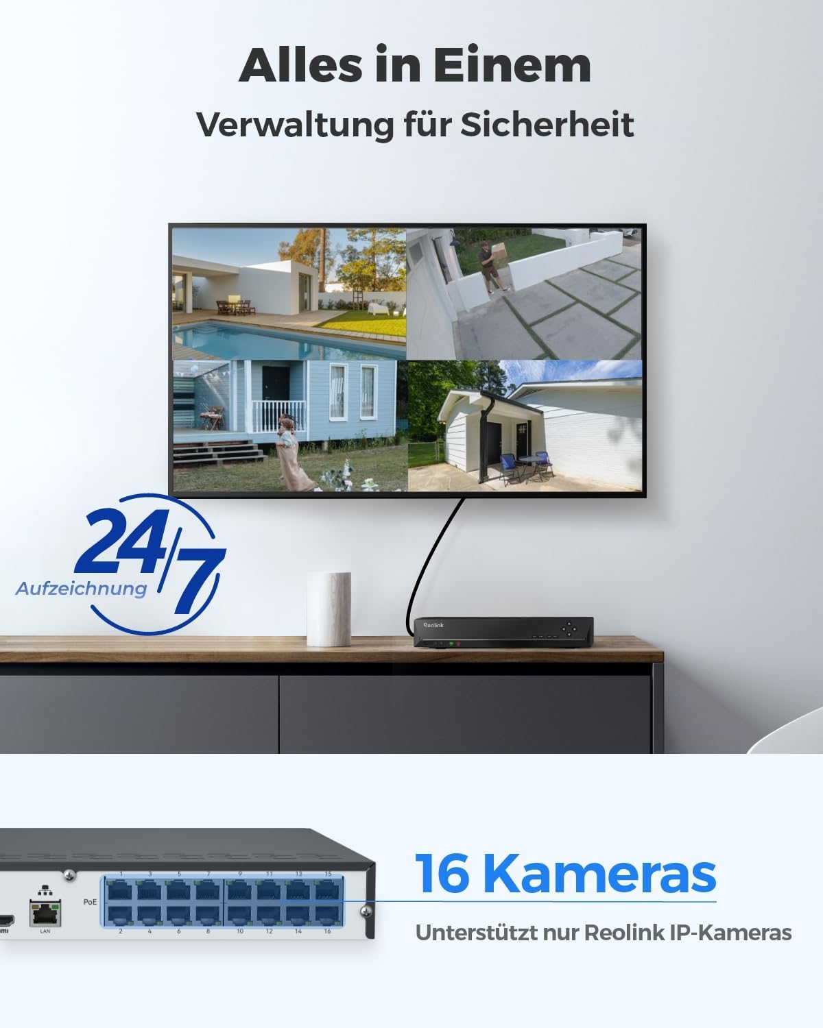 Thumbnail 1 de Reolink RLN16-410 16‑Kanal 4K NVR mit 4TB Festplatte