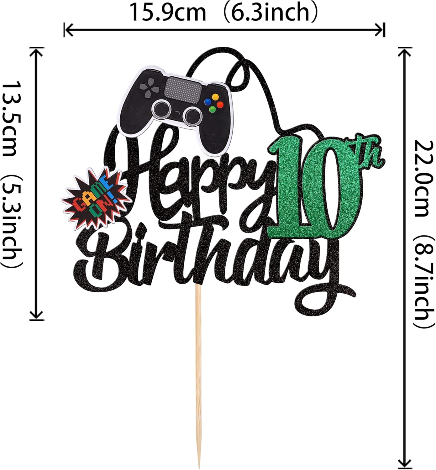 Thumbnail 1 de Xsstarmi Happy 10th Birthday Cake Topper 🎂